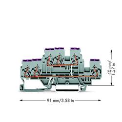 WAGO 870-538 dvojitá průchodková svorka 5 mm pružinová svorka osazení: L šedá 50 ks