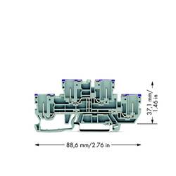WAGO 870-158 dvojitá průchodková svorka 5 mm zásuvná svorka osazení: L šedá 50 ks