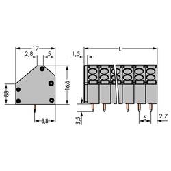 WAGO 816-112 pružinová svorkovnice 1.50 mm² Pólů 12 šedá 56 ks