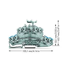 WAGO 2002-2432 dvojitá průchodková svorka 5.20 mm pružinová svorka osazení: N, L šedá 50 ks