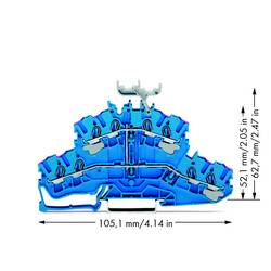 WAGO 2002-2439 dvojitá průchodková svorka 5.20 mm pružinová svorka osazení: N modrá 50 ks