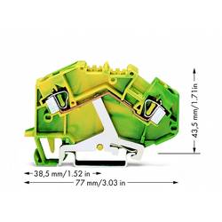 WAGO 781-607 svorka ochranného vodiče 6 mm pružinová svorka osazení: Terre zelená, žlutá 50 ks