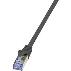 LogiLink CQ4093S RJ45 síťové kabely, propojovací kabely S/FTP 10.00 m černá pozlacené kontakty, samozhášecí, s ochranou 1 ks