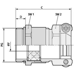 LAPP SKINDICHT® SKZ PG 21 kabelová průchodka, 52004320, od 15 mm, do 21 mm, PG21, 25 ks