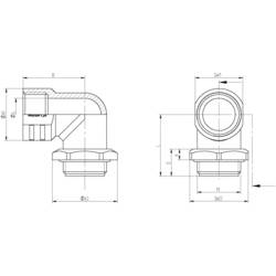 LAPP SKINDICHT® RWV-M 25X1,5 O. E+D úhlová průchodka, 52107831, M25, 10 ks