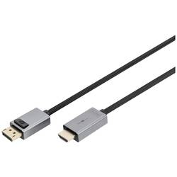 Digitus HDMI kabel Zástrčka HDMI-A, Konektor DisplayPort 1.8 m černá DB-340202-018-S 4K UHD, třížilový stíněný, flexibilní provedení, bez halogenů HDMI kabel