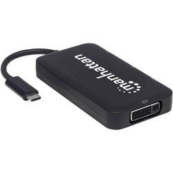 Manhattan 152600 USB adaptér [1x USB-C® zástrčka - 1x DVI zásuvka 24+5pólová, zásuvka DisplayPort, HDMI zásuvka, VGA zásuvka] černá 8.00 cm