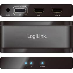 LogiLink 2 porty DisplayPort rozbočovač 3840 x 2160 Pixel černá