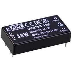 Mean Well DKM30G-12N DC/DC měnič napětí do DPS 1.25 A 30 W Počet výstupů: 2 x Obsah 1 ks