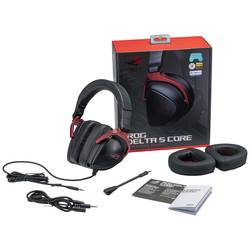 Asus Delta S Core Sluchátka Over Ear kabelová, 90YH03JC-B1UA00, 7.1 Surround, černá