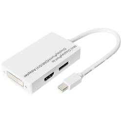 Digitus DVI / HDMI / DisplayPort adaptér DisplayPort zásuvka, Zásuvka HDMI-A, DVI-D 24+1pol. zásuvka 0.20 m bílá DB-340509-002-W dvoužilový stíněný, stíněný