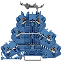 WAGO 2202-3234 trojitá svorka na DIN lištu Připojení pružinovou svorkou modrá 50 ks