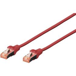 Digitus DK-1644-100/R RJ45 síťové kabely, propojovací kabely CAT 6 S/FTP 10.00 m červená bez halogenů, kroucené páry , s ochranou, samozhášecí 1 ks