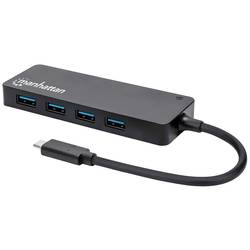 Manhattan 164924 4 porty USB-C® (USB 3.1) Multiport hub černá