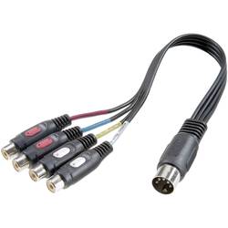 SpeaKa Professional SP-7870300 cinch / konektor DIN audio Y adaptér [1x diodová zástrčka 5pólová (DIN) - 4x cinch zásuvka] černá