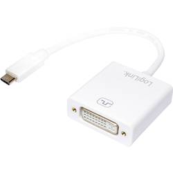 LogiLink UA0245A USB / DVI adaptér [1x USB 3.1 zástrčka C - 1x DVI zásuvka 24+5pólová] bílá 14.00 cm