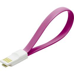 LogiLink USB kabel USB 2.0 USB-A zástrčka, USB Micro-B zástrčka 0.22 m růžová magnet na koncích kabelu CU0087