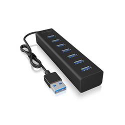 ICY BOX IB-HUB1700-U3 USB 3.0 zu 7-Port USB 3.0 Type-A Hub, Alu-Gehäuse, Netzteil 5V/3A 7 portů USB 3.0 hub černá