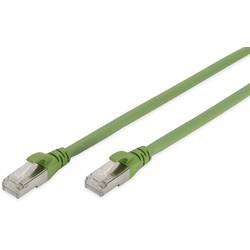 Digitus DK-1644-A-PUR-100 RJ45 síťové kabely, propojovací kabely CAT 6A S/FTP 10.00 m zelená fóliové stínění, kompletní stínění, stíněný, bez halogenů,