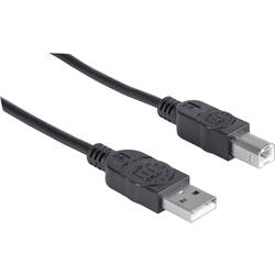 Manhattan USB kabel USB 2.0 USB-A zástrčka, USB-B zástrčka 1.00 m černá 306218