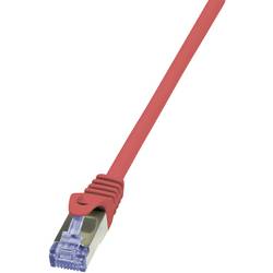 LogiLink CQ5084S RJ45 síťové kabely, propojovací kabely CAT 6A S/FTP 7.50 m červená samozhášecí, bez halogenů, s ochranou 1 ks