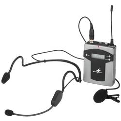 Monacor TXA-800HSE headset řečnický mikrofon Druh přenosu:bezdrátový, bezdrátový kovový kryt, spínač audio, stereo (jack 3,5 mm), zásuvka mikrofonu bezdrátový,