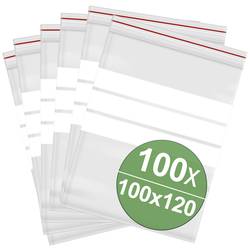 uzavíratelný sáček s popisnými štítky (š x v) 100 mm x 120 mm transparentní polyetylén