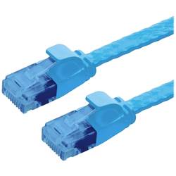 Value 21.99.2053 RJ45 síťové kabely, propojovací kabely CAT 6A U/UTP 3.00 m modrá nestíněný, plochý, pozlacené kontakty 1 ks