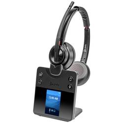 HP Poly Savi 8420 Office DECT Počítače Sluchátka On Ear DECT, Bluetooth® stereo černá Potlačení hluku regulace hlasitosti, Vypnutí zvuku mikrofonu