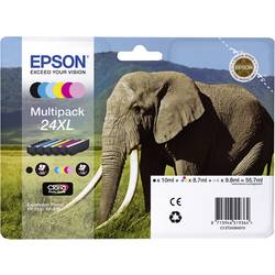 Epson Ink T2438, 24XL originál kombinované balení černá, azurová, purppurová, žlutá, světlá azurová, světlá purpurová C13T24384011