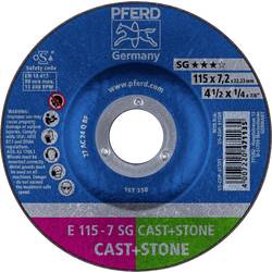 PFERD 62911625 E 115-7 SG CAST+STONE brusný kotouč lomený Průměr 115 mm Ø otvoru 22.23 mm Slitina hliníku, litina , Litá kůže, beton, titan 10 ks