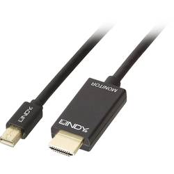 LINDY Mini-DisplayPort / HDMI kabelový adaptér Mini DisplayPort konektory, Zástrčka HDMI-A 1.00 m černá 36926 Kabel DisplayPort