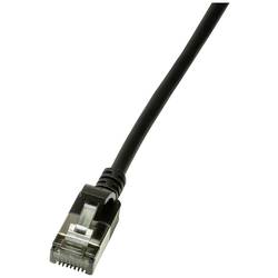 LogiLink CQ9033S RJ45 síťové kabely, propojovací kabely CAT 6A U/FTP 1.00 m černá extrémně tenký , samozhášecí, flexibilní provedení, fóliové stínění, bez