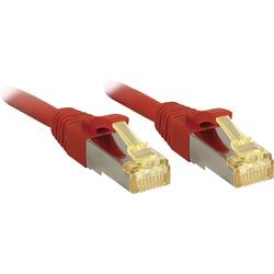 LINDY 47297 RJ45 síťové kabely, propojovací kabely CAT 6a (surový kabel CAT 7) S/FTP 7.50 m červená s ochranou 1 ks