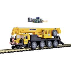 Kibri 10558 H0 model stavebního vozidla Liebherr Mobil jeřáb LTM 1050-4, stavba kolejí