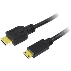 LogiLink HDMI kabel Zástrčka HDMI-A, Zástrčka HDMI Mini-C 1.50 m černá CH0022 4K UHD, Audio Return Channel, pozlacené kontakty HDMI kabel