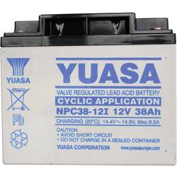 Yuasa NPC38-12 NPC38-12 olověný akumulátor 12 V 38 Ah olověný se skelným rounem (š x v x h) 197 x 170 x 165 mm šroubované M5 bezúdržbové, odolné proti více