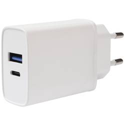 Vivanco TCVVDUALUSB20W nabíječka na telefon USB-A, USB-C® s funkcí rychlonabíjení bílá