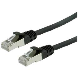 Value 21.99.1225 RJ45 síťové kabely, propojovací kabely CAT 6 S/FTP 0.50 m černá dvoužilový stíněný, bez halogenů, samozhášecí 1 ks