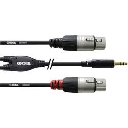 Cordial audio kabelový adaptér [1x jack zástrčka 3,5 mm - 2x XLR zásuvka] 1.80 m černá