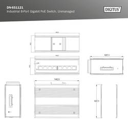 Digitus DN-651121 průmyslový ethernetový switch 10 / 100 / 1000 MBit/s IEEE 802.3af (12.95 W), IEEE 802.3at (25.5 W)