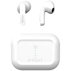 RYGHT MINO In Ear Headset Bluetooth® stereo bílá Redukce šumu mikrofonu Indikátor nabití, headset, Nabíjecí pouzdro, dotykové ovládání