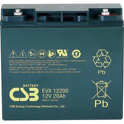 CSB Battery EVX 12200 EVX12200 olověný akumulátor 12 V 20 Ah olověný se skelným rounem (š x v x h) 181 x 167 x 76 mm šroubované M5 odolné proti více cyklům,