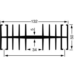 Fischer Elektronik 10019332 SK 148 100 SA chladič 1.1 K/W (d x š x v) 100 x 132 x 50 mm