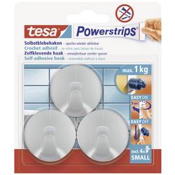 tesa POWERSTRIPS® Lepicí háček Small chrom (matný) Množství: 3 ks