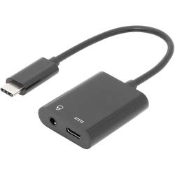 Digitus audio kabelový adaptér [1x USB-C® zástrčka - 2x USB-C® zásuvka, jack zásuvka 3,5 mm] AK-300400-002-S 20.00 cm stíněný, dvoužilový stíněný