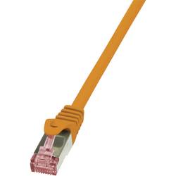 LogiLink CQ2028S RJ45 síťové kabely, propojovací kabely CAT 6 S/FTP 0.50 m oranžová samozhášecí, s ochranou 1 ks