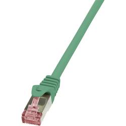 LogiLink CQ2015S RJ45 síťové kabely, propojovací kabely CAT 6 S/FTP 0.25 m zelená samozhášecí, s ochranou 1 ks