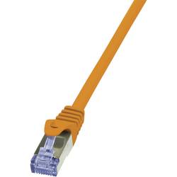 LogiLink CQ3028S RJ45 síťové kabely, propojovací kabely CAT 6A S/FTP 0.50 m oranžová samozhášecí, s ochranou 1 ks