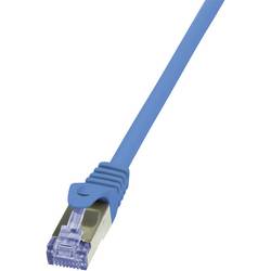 LogiLink CQ3026S RJ45 síťové kabely, propojovací kabely CAT 6A S/FTP 0.50 m modrá samozhášecí, s ochranou 1 ks